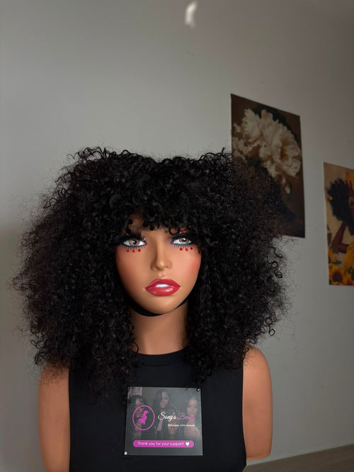 Bang wig pixie curly 12"